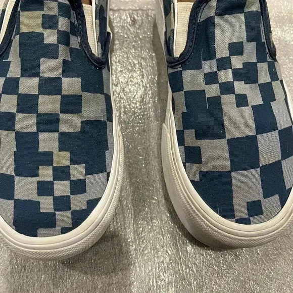 [W7.5]Vans Shoes Vans Classic Slip-On Platform Multi  Check Blue Women's - Picture 4 of 11